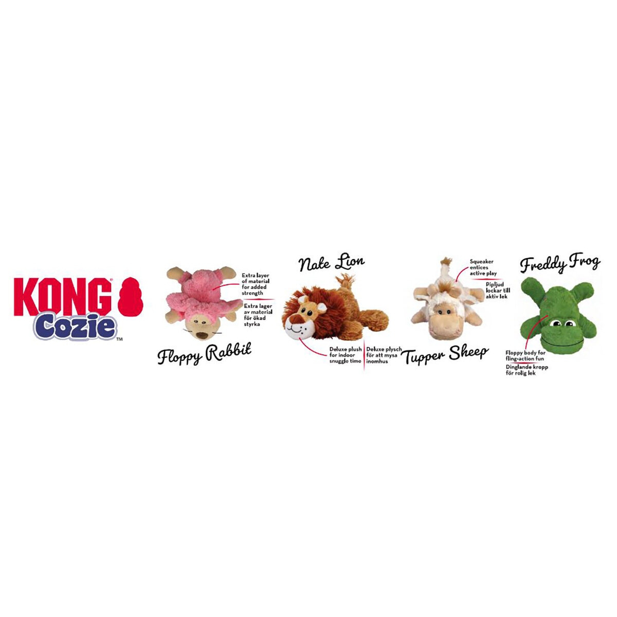 Kong Cozie Play Pack Dog Toys 4 Pack Costco UK Costco UK
