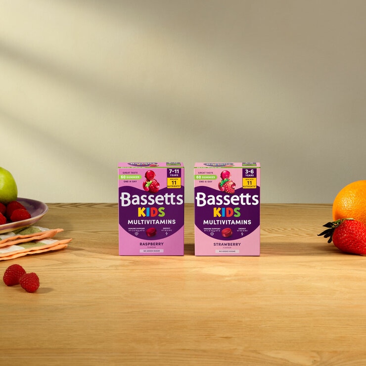 Bassetts Raspberry Multivitamin 7-11 Years and Bassetts Strawberry Multivitamin 3-6 Years Bassetts Raspberry Multivitamin 7-11 Years and Bassetts Strawberry Multivitamin 3-6 Years