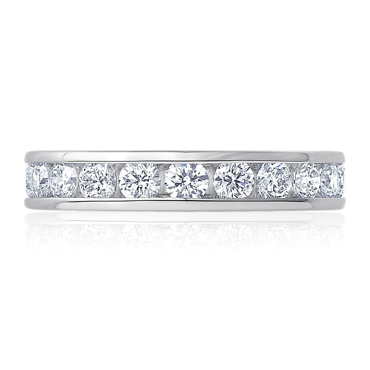 2.00ctw Round Brilliant Cut Channel Set Eternity Ring, Platinum