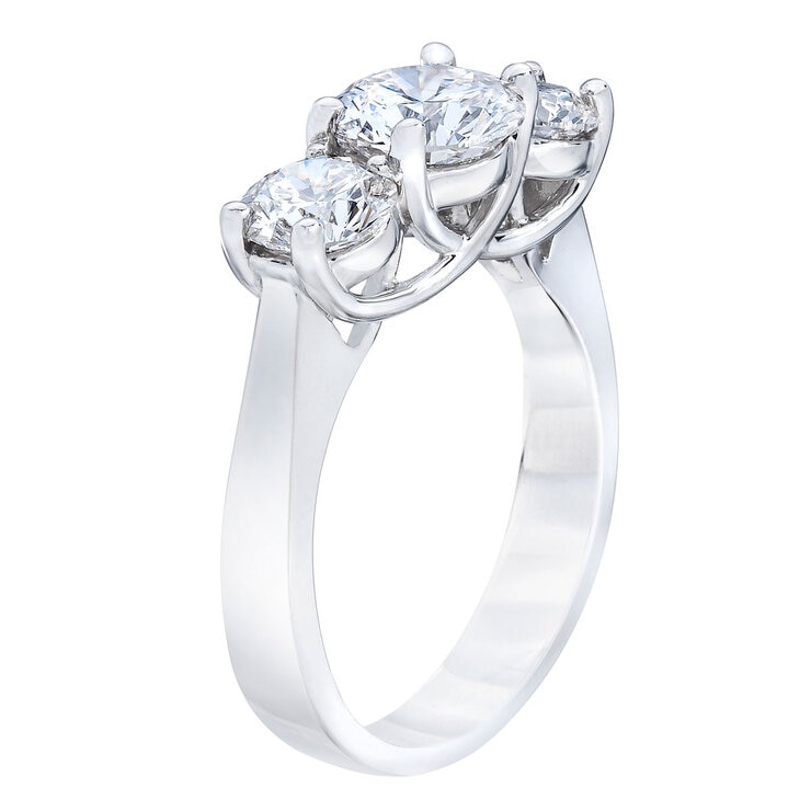 3ctw 3 Stone Ring, Platinum 3ctw 3 Stone Ring, Platinum