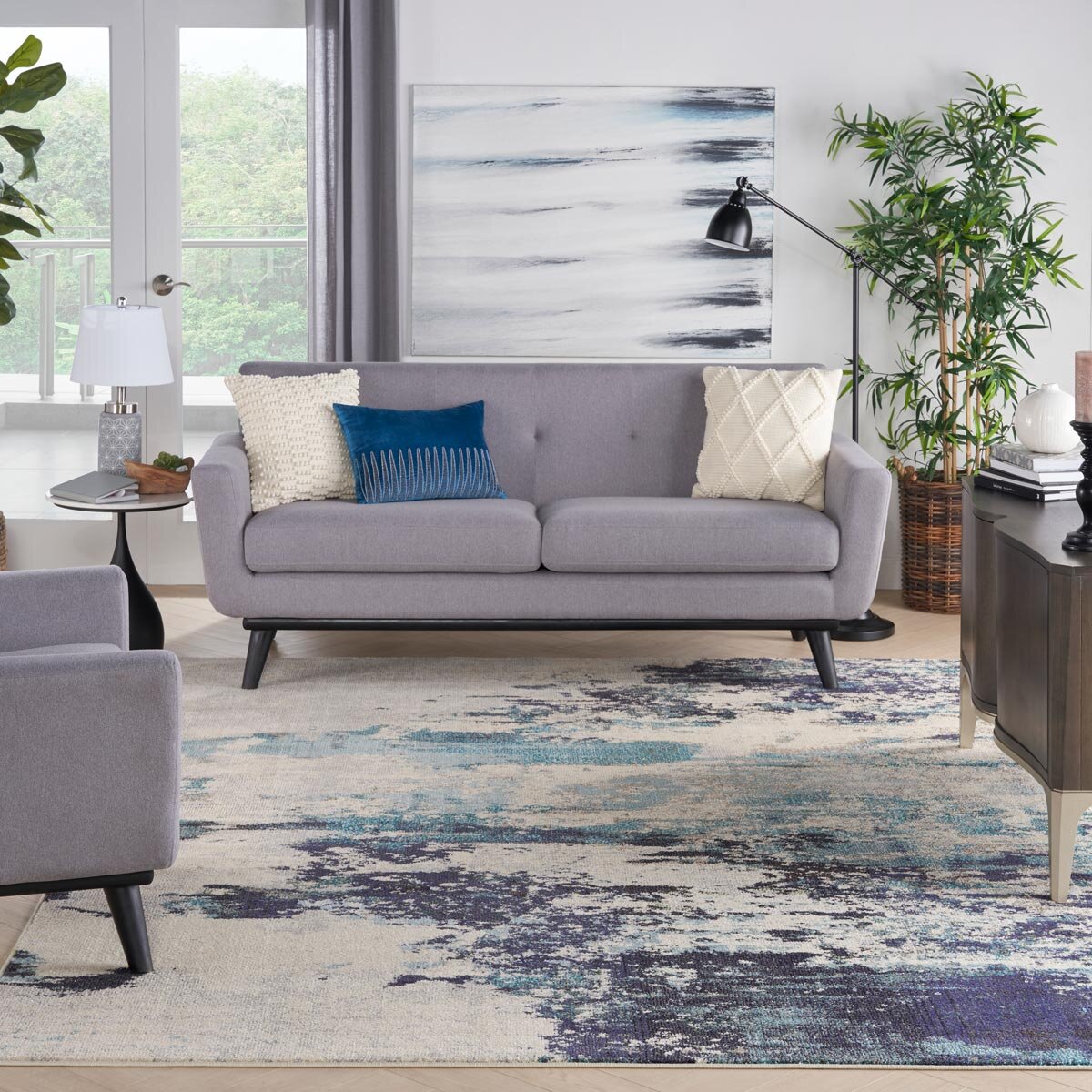 Celestial Ivory Blue Rug, 221 x 160 cm