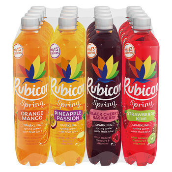 Rubicon Sparkling Spring Water Mixed Pack, 16 x 500ml