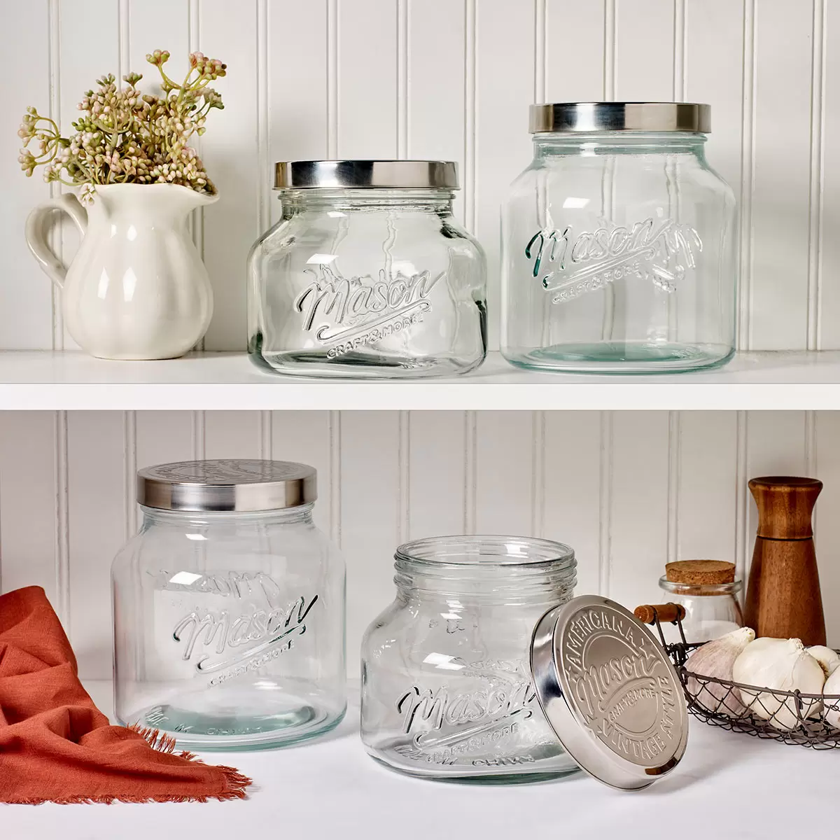 Mason Assorted Glass Jars 4 Piece Set 