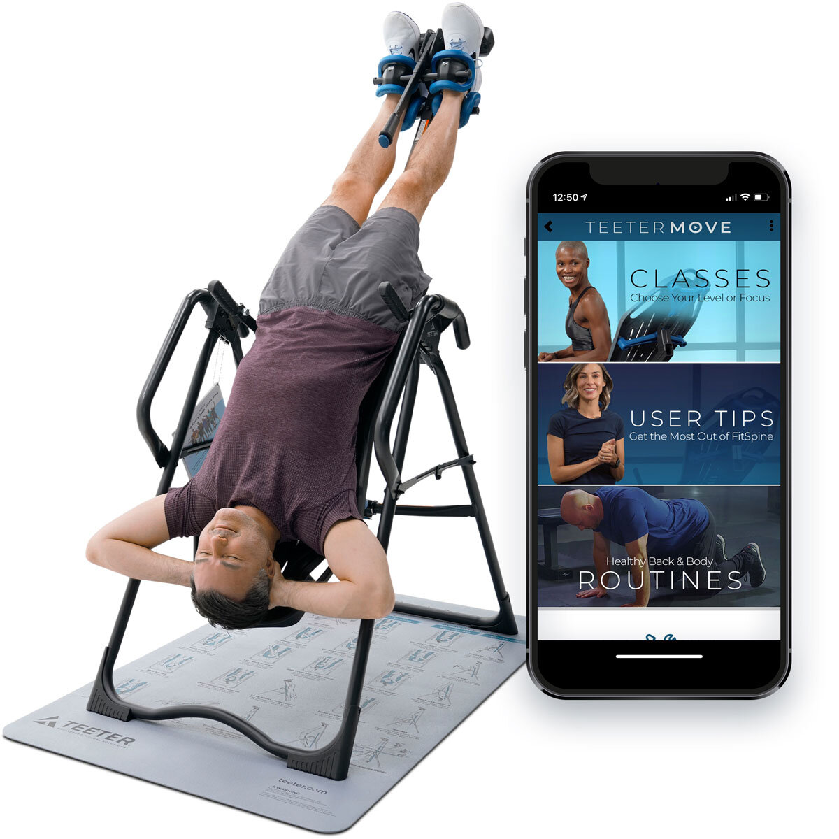 Teeter FitSpine FX3 Inversion Table with Comfort Cushion & Program Mat