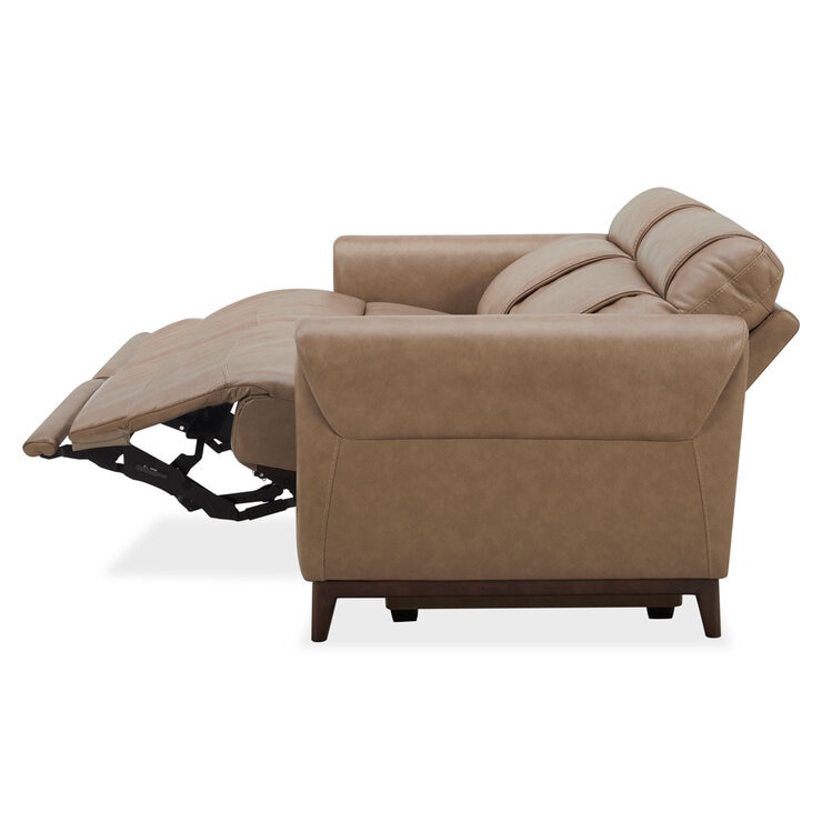 Aiden & Ivy Spencer Brown Leather Power Reclining Large 2 Seater Sofa