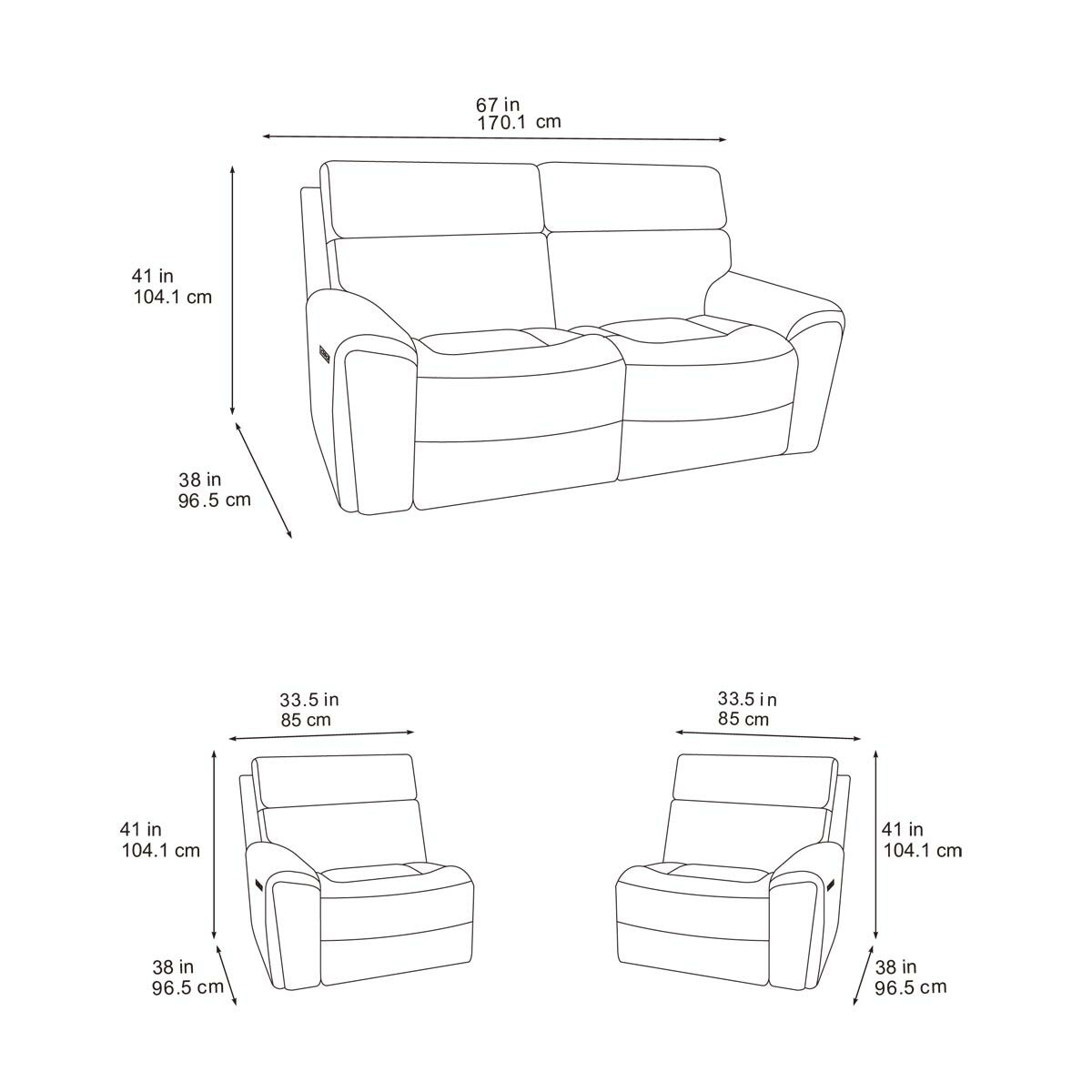 Atlanta Grey Cord Fabric Power Reclining 2 Seater Sofa Atlanta Grey Cord Fabric Power Reclining 2 Seater Sofa