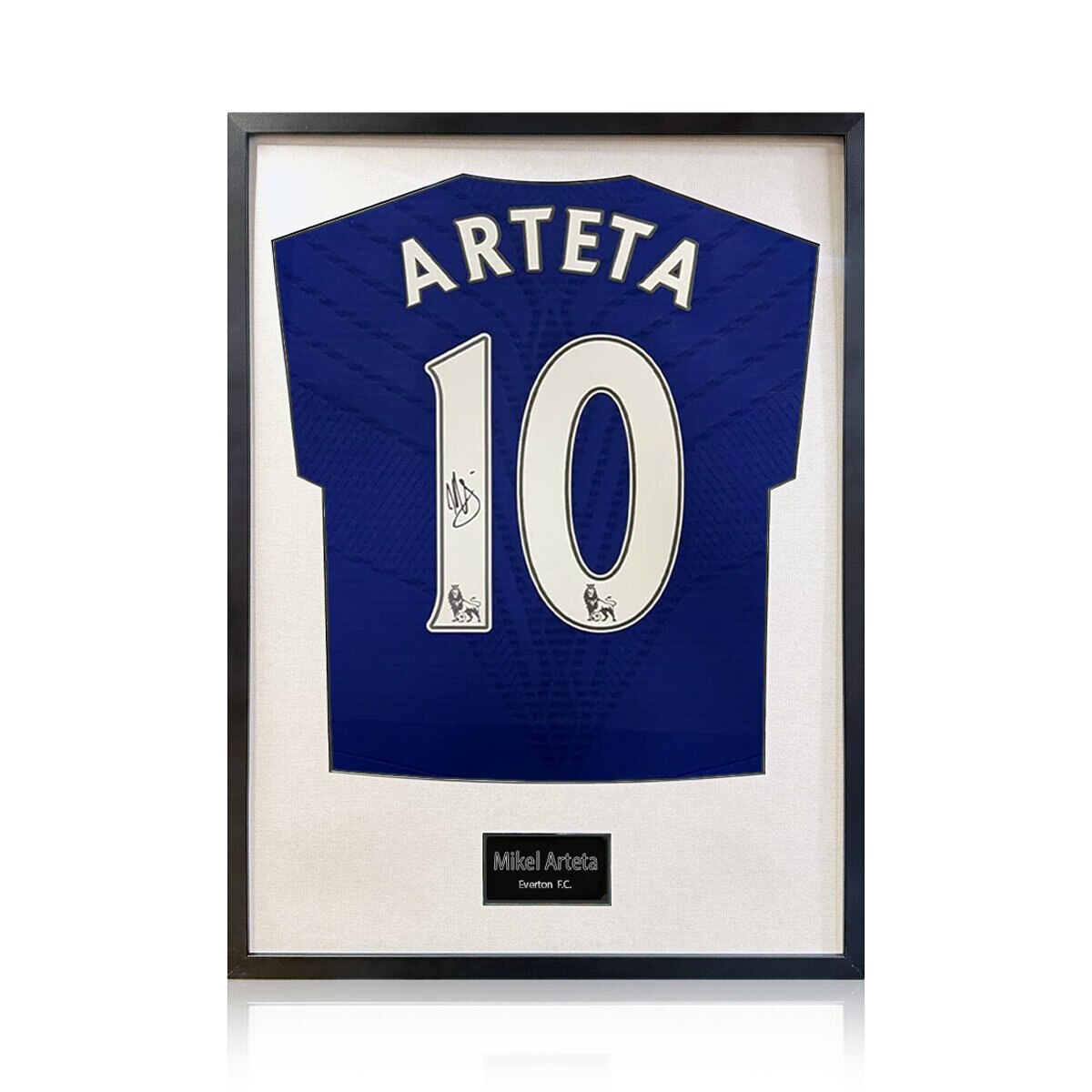 Mikel Arteta Signed Framed Everton Football Shirt Only in 2 Options: White or Black Mount Mikel Arteta Signed Framed Everton Football Shirt Only in 2 Options: White or Black Mount