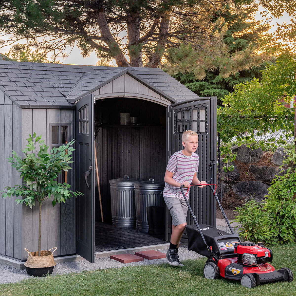 Lifetime 10 Ft. x 8 Ft. Outdoor Storage Shed Side Door