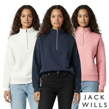 Jack Wills Ladies 1/4 Zip Sweatshirt
