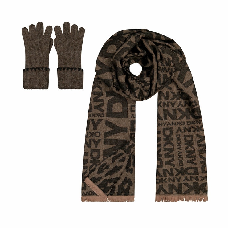 DKNY Ladies Scarf & Glove Set