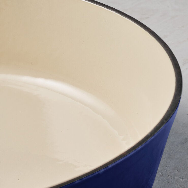 Tramontina Enamel Cast Iron Shallow Casserole Dish, 30cm / 3.8L in Blue