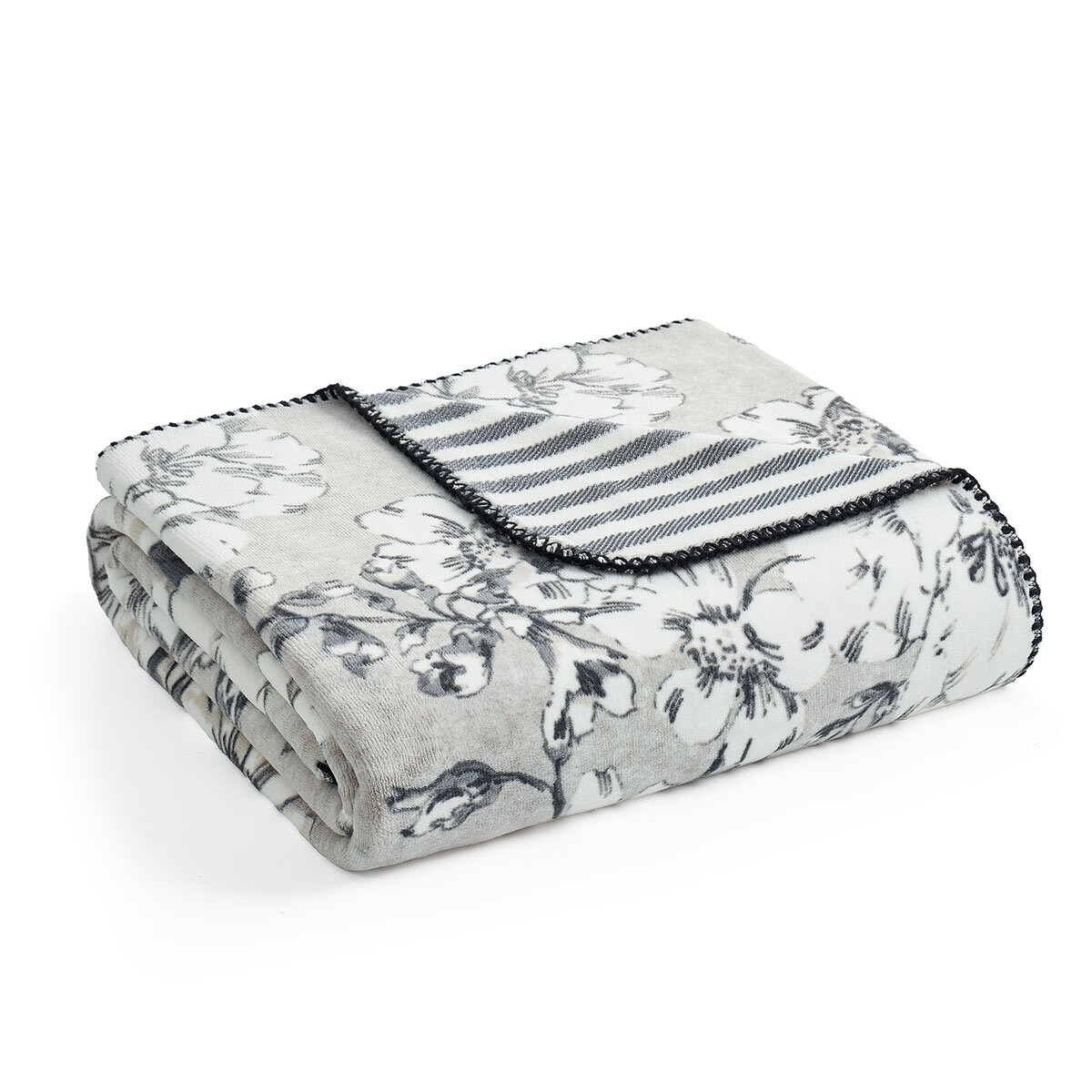Casual Living Reversible Plush Throw 127 x 177 cm, in Black and White