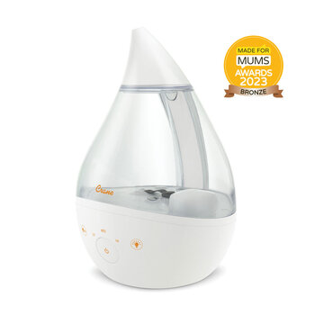 Crane Drop 2.0 4-in-1 Humidifier with Sound Machine in Clear White, CRDS-CW