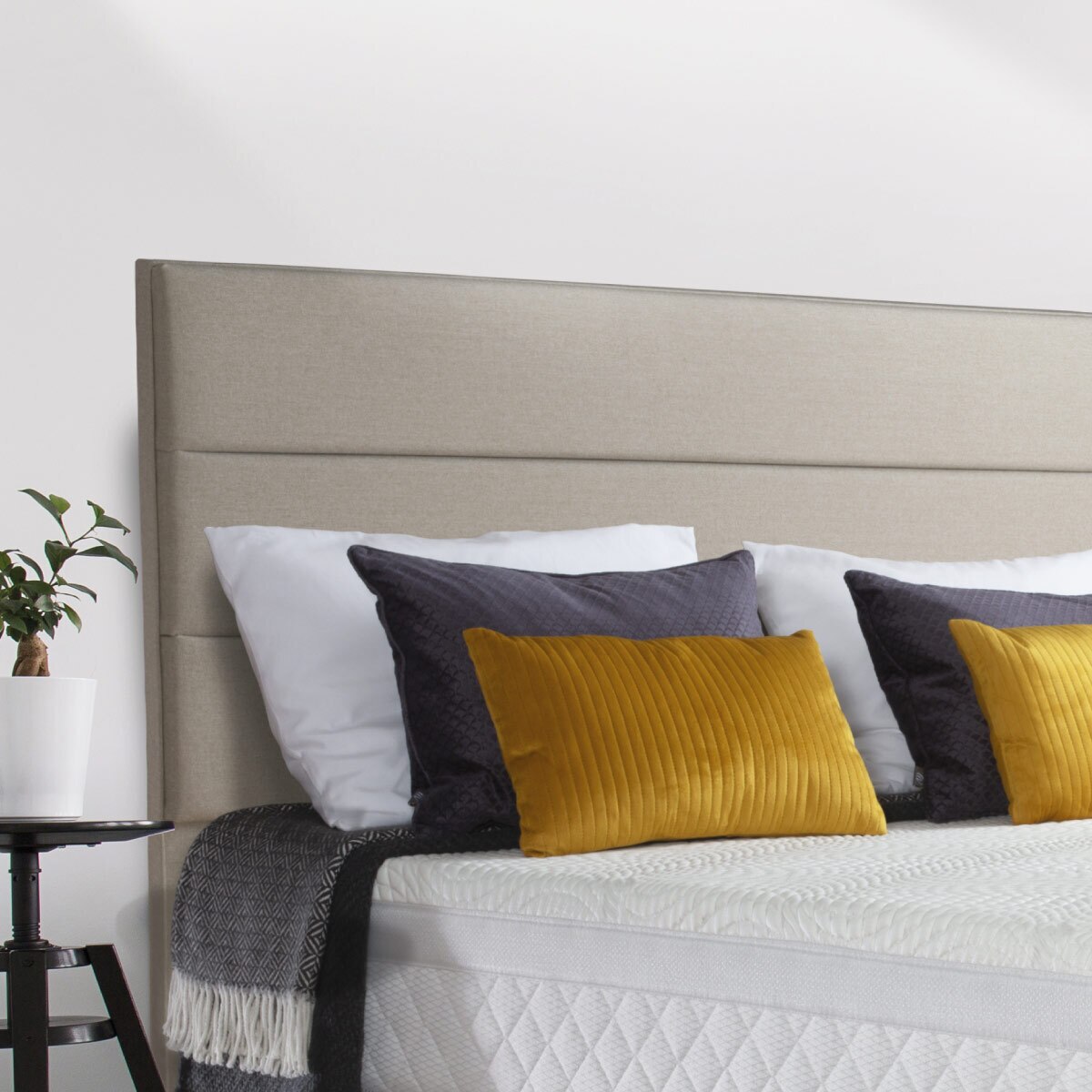 Sealy Fawn Fabric Full Height Headboard in 3 Sizes Costco UK