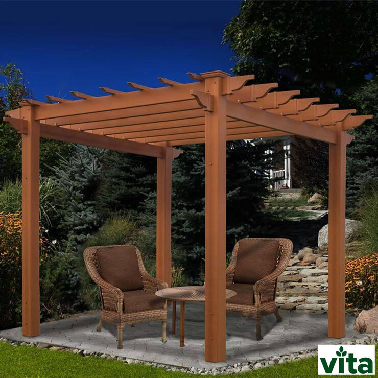 Vita Lakewood 7.2ft x 7.2ft (2.2 x 2.2m) Pergola Costco UK