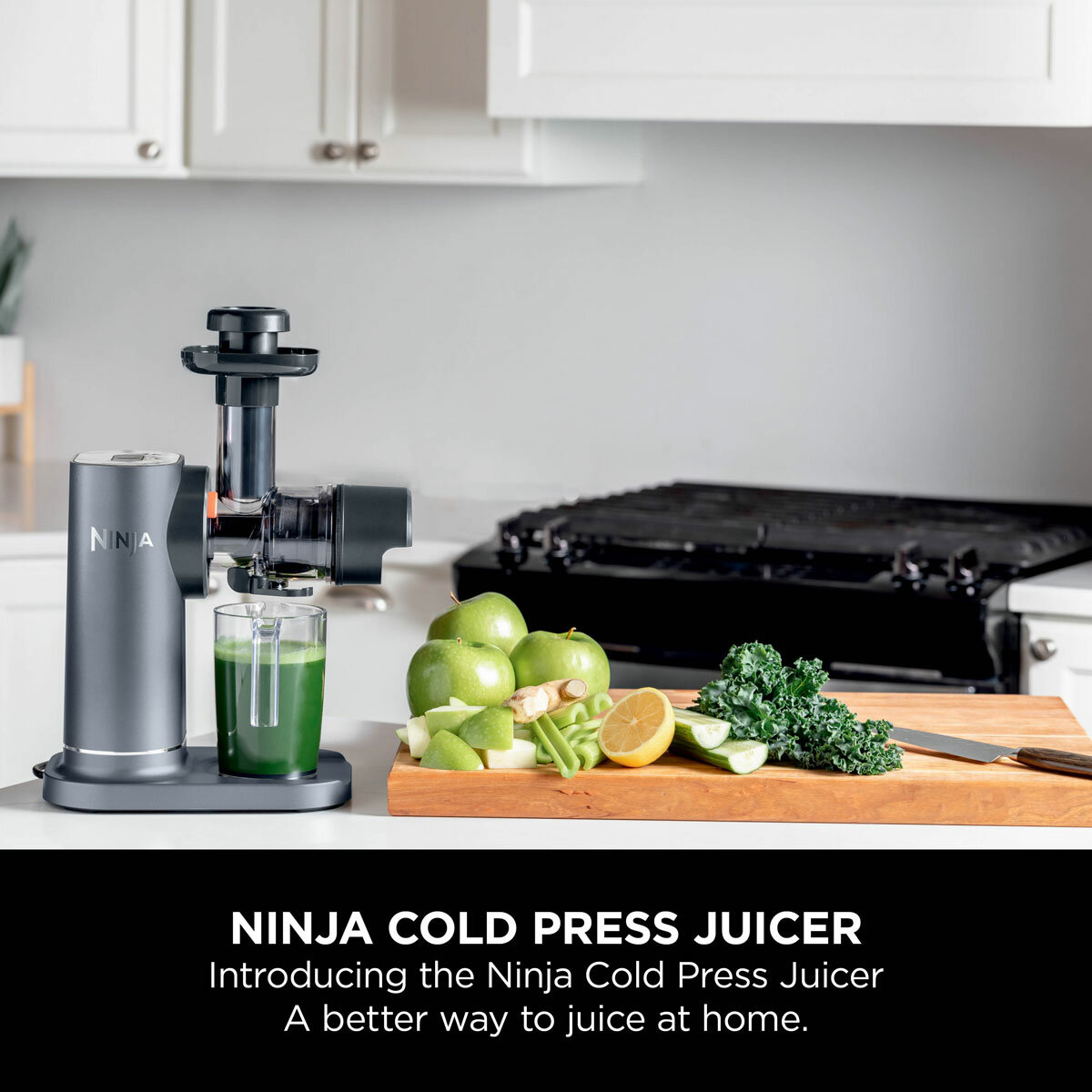 Lifestyle image of Ninja Cold Press Juicer with Anti-Clog Filter Lifestyle image of Ninja Cold Press Juicer with Anti-Clog Filter