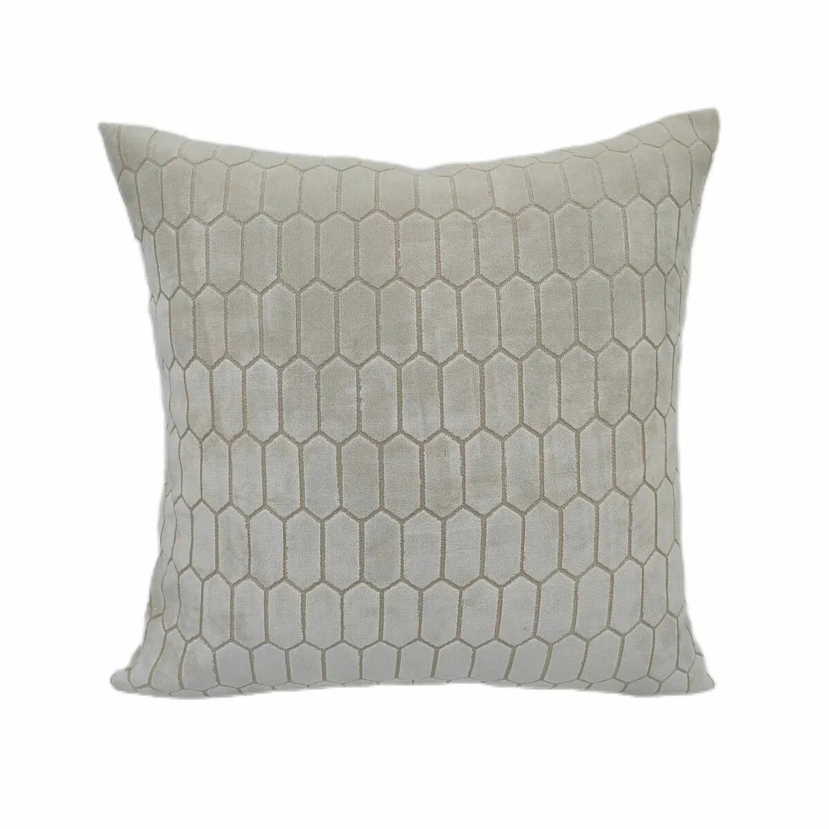 Malini Albie Ivory Velvet Feather Fill Cushion, 56 x 56 cm