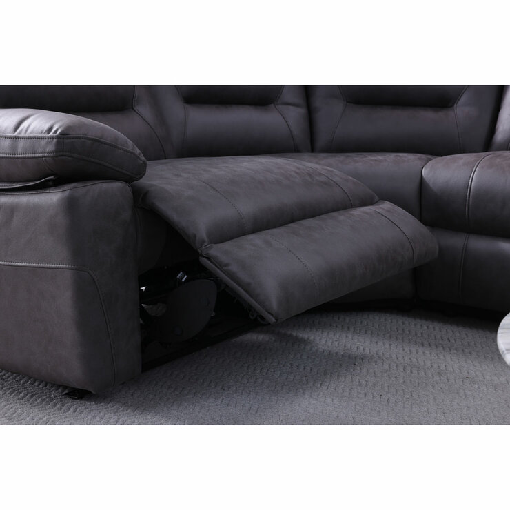 Lucca Grey Fabric Power Reclining Corner Sofa