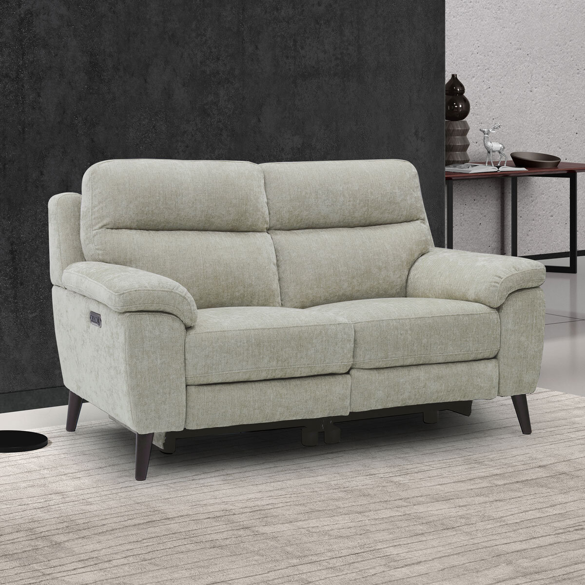 Grace Mink Fabric Power Reclining 2 Seater Sofa Costco UK