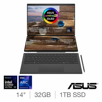 ASUS Zenbook Duo, Copilot+ PC, Intel UX9, 32GB RAM, 1TB SSD, 14 Inch OLED Laptop,UX8407A