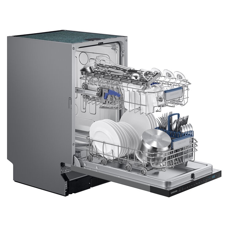 Samsung Series 5 Auto Door Open DW50DG430B00EU, 9 Place Setting Integrated Dishwasher, D Rated in White