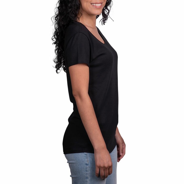 Kirkland Signature Ladies Scoop Neck Pima Tee in Black