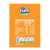 Nutritional information on orange background