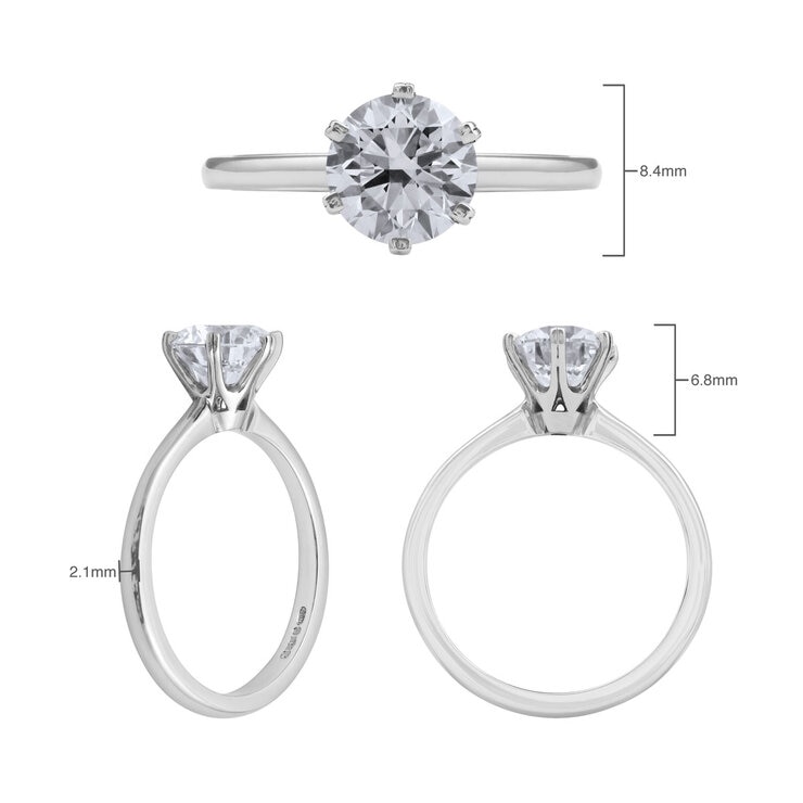 1.50ct Round Brilliant Cut Diamond Solitaire Ring, Platinum