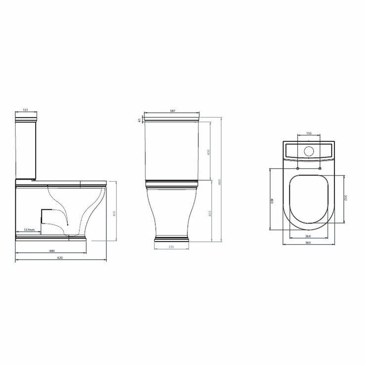 Tavistock Ashby Closed Back Toilet With Cistern And Seat