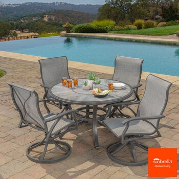 SunVilla Hayden 5 Piece Sling Dining Set + Cover