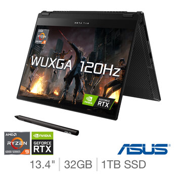 ASUS ROG Flow X13, AMD Ryzen 9, 32GB RAM, 1TB SSD, NVIDIA GeForce RTX 3050 Ti, 13.4 Inch Gaming Laptop, GV301RE-LJ096W