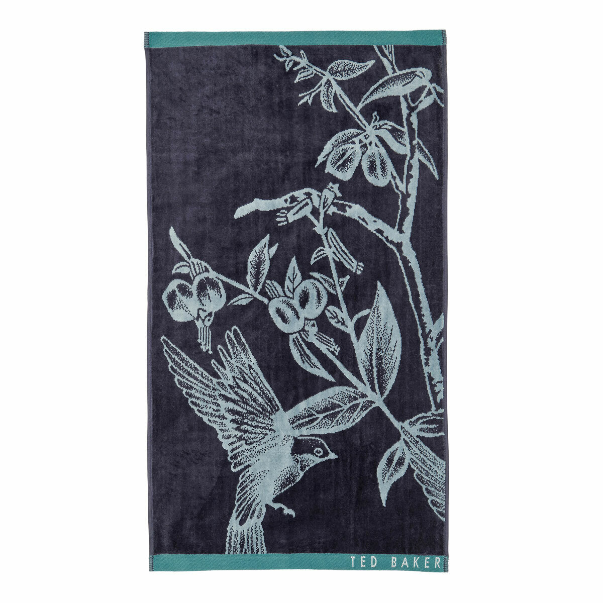 Ted Baker Navy Botanical Birds Bath & Hand Towel Bundle