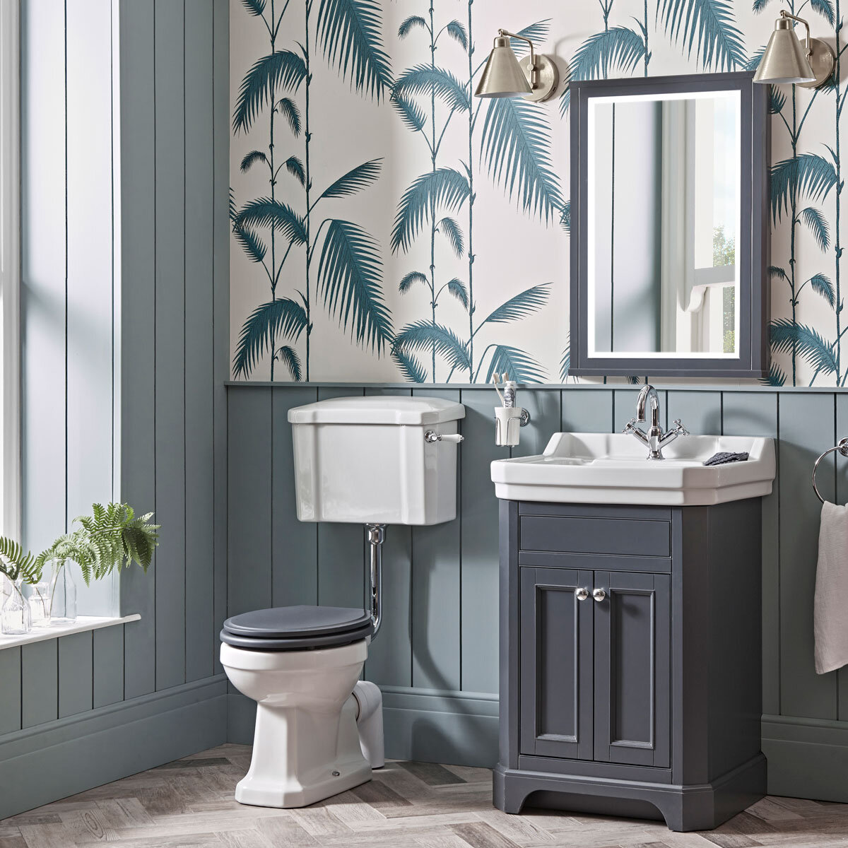 Tavistock Abbot 61.0 cm Floor Mounted Vanity Unit in Dark Grey