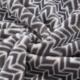 Monte & Jardin Printed Velvet Throw in Grey Herringbone, 152 x 177 cm