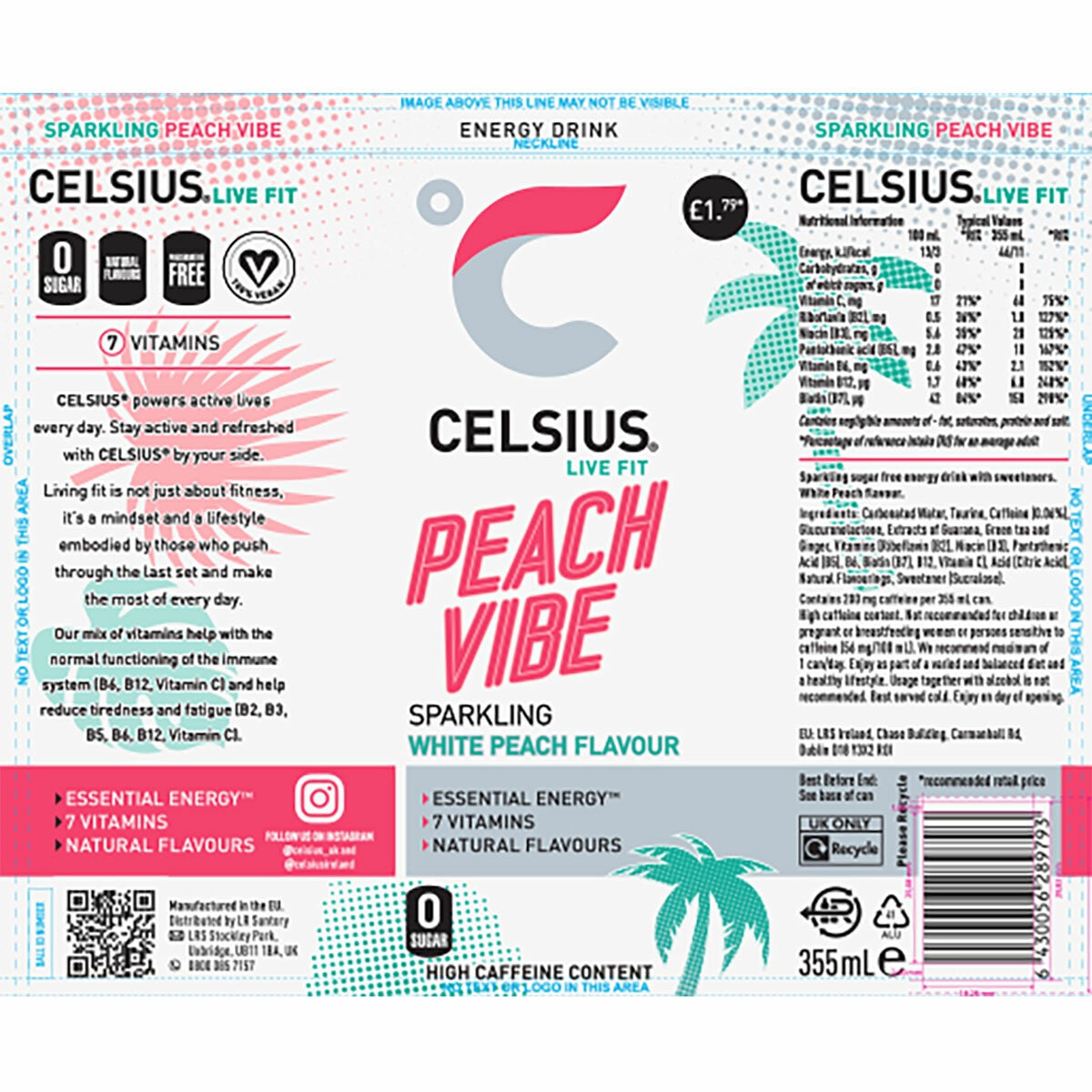 Celsius Peach Vibe PM £1.79, 12 x 355ml