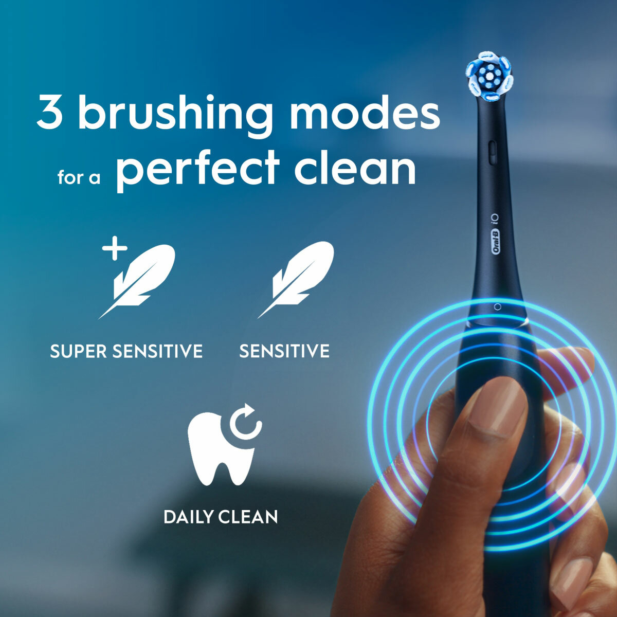 Lifestyle image of Oral-B iO2 Electric Toothbrush with 3 brushing modes