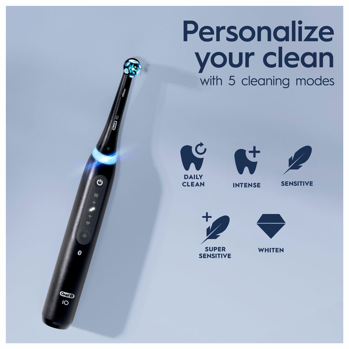 Lifestyle image showing 5 cleaning modes