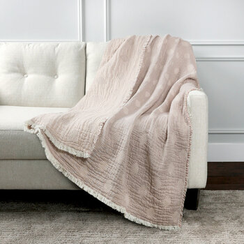 Life Comfort Reversible 100% Cotton Gauze Throw in 4 Colours, 127 x 162 cm