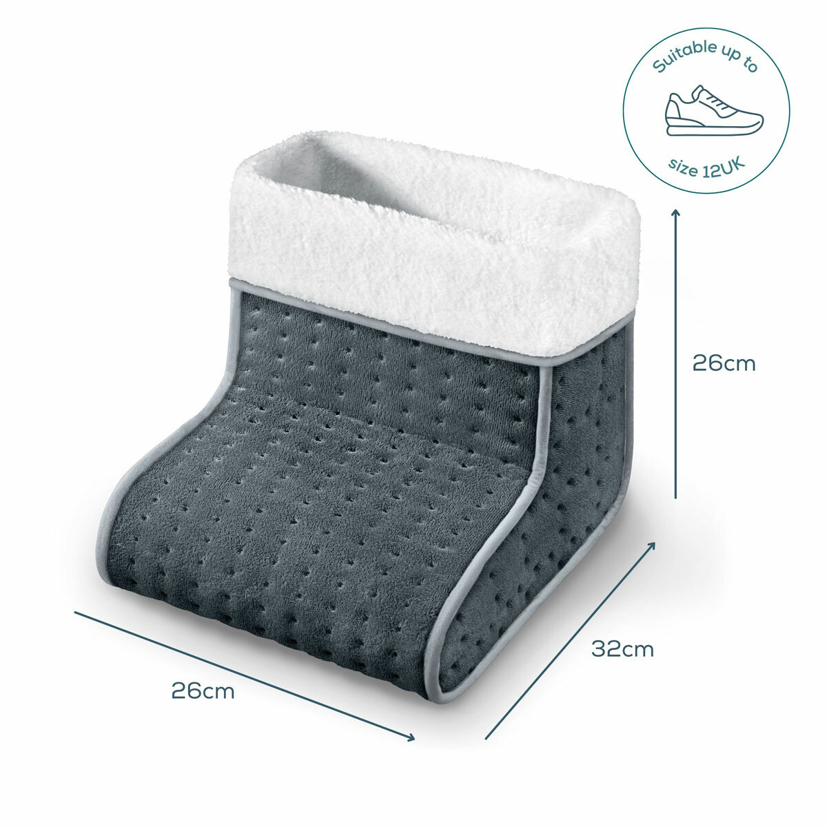 Beurer FW20 Cosy Electric Heated Foot Warmer, Grey Beurer FW20 Cosy Electric Heated Foot Warmer, Grey