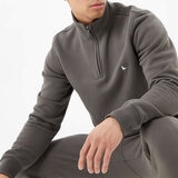 Jack Wills Men's Barchester 1/4 Zip Sweatshirt in Slate Grey