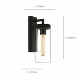 EGLO Bovolone 1-Light Modern Black Exterior Wall Lamp EGLO Bovolone 1-Light Modern Black Exterior Wall Lamp