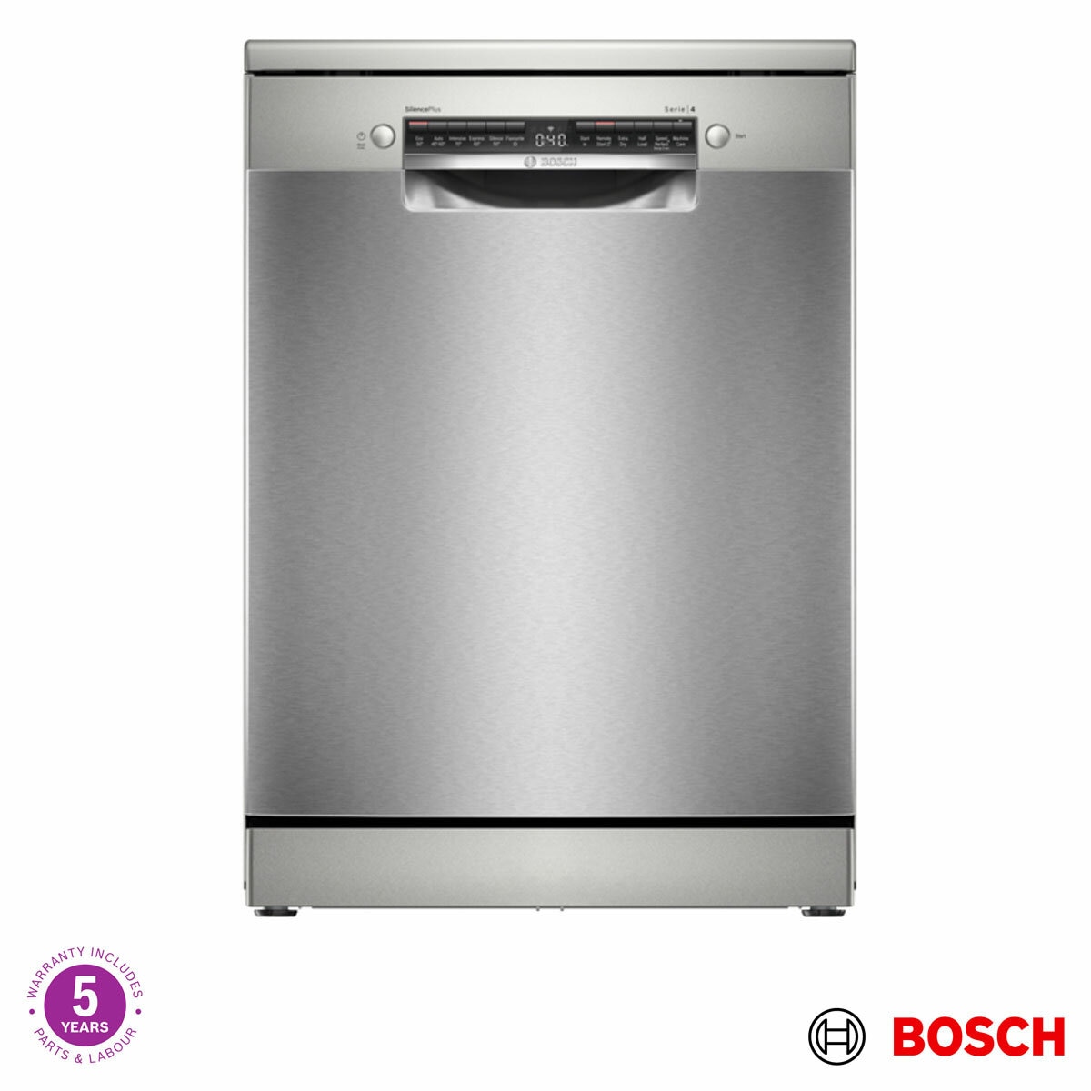 Bosch Series 4 SMS4EMI06G 14 Place Setting Dishwasher, B Rated in Inox