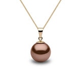 Choclate Brown Tahitian Pendant, 18ct Yellow Gold