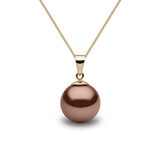 Choclate Brown Tahitian Pendant, 18ct Yellow Gold