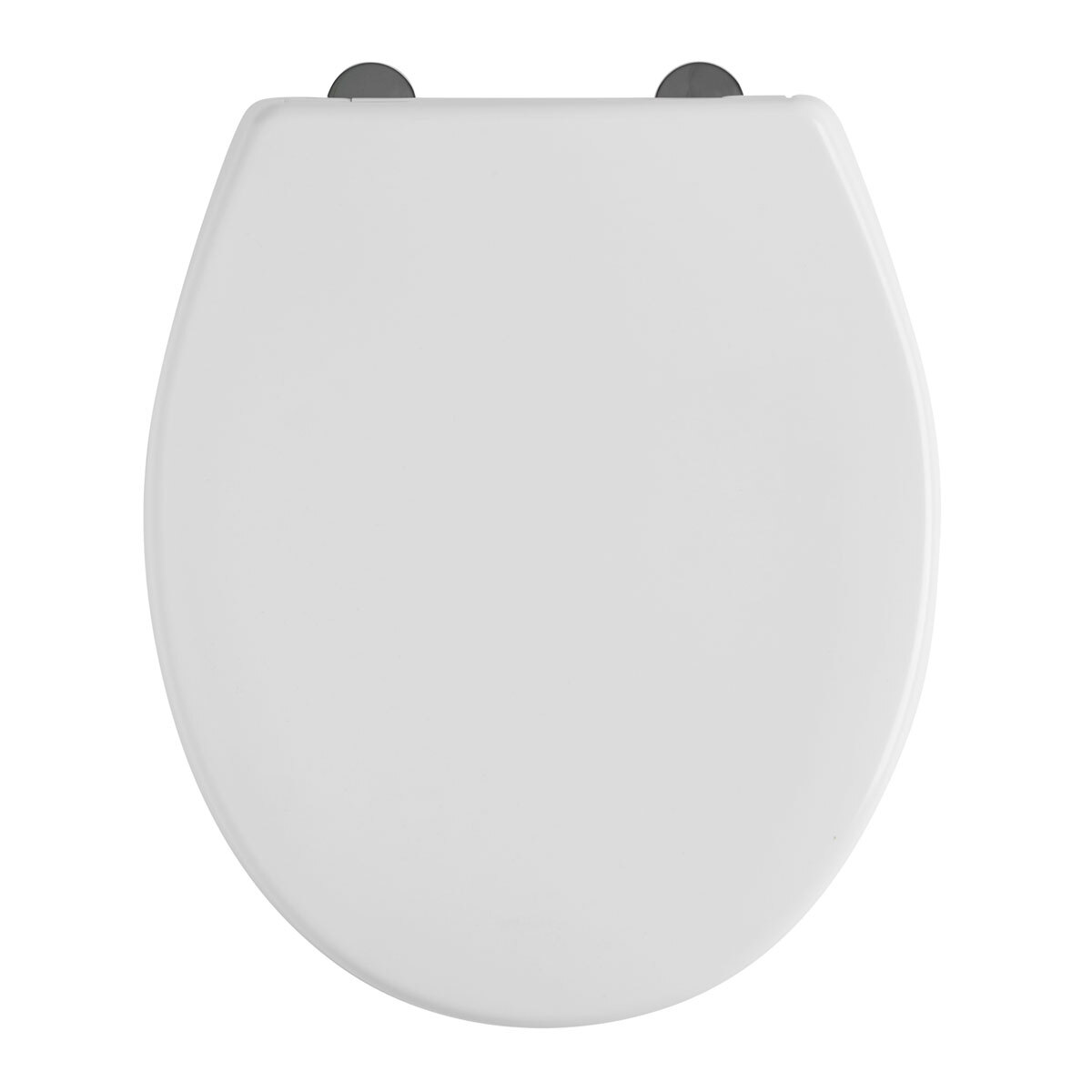 Top view of toilet seat on white background