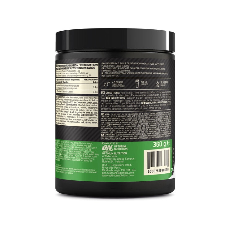 Optimum Nutrition Micronised Creatine Powder - Blue Raspberry 2 x 360g