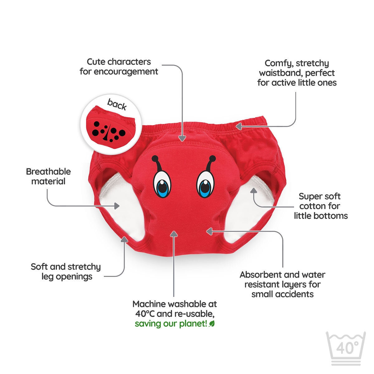My Little Training Pants 9 Pack in Ladybug