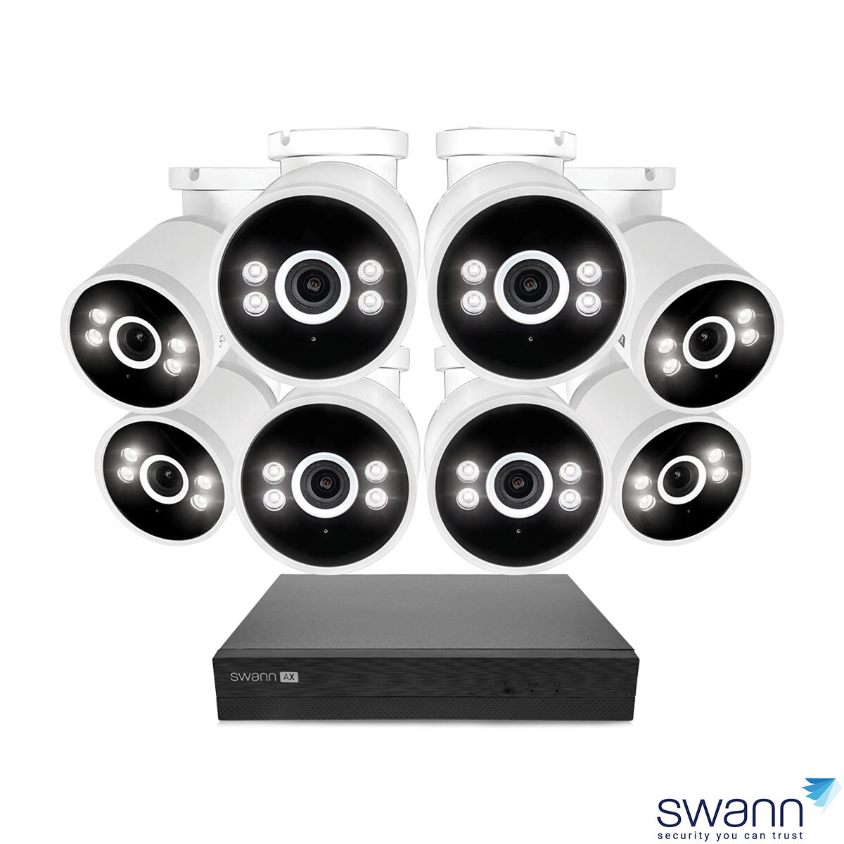Swann 4K NVR 16 x Channel / 8 x NHD-ADVANXB Bullet Cameras with 2TB HDD SWNVK-16ADVANX8B-EU