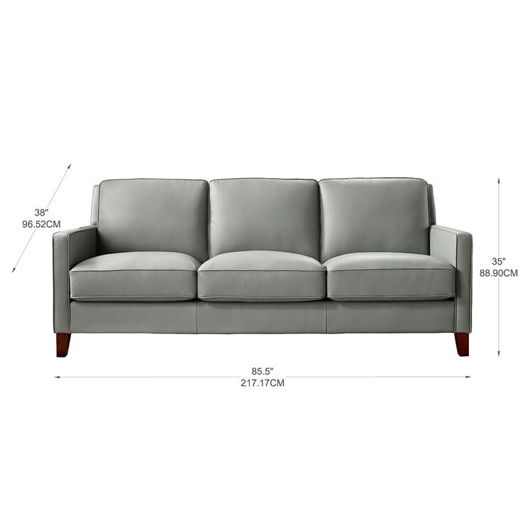 West Park 3 Seater Light Grey Leather Sofa Costco UK