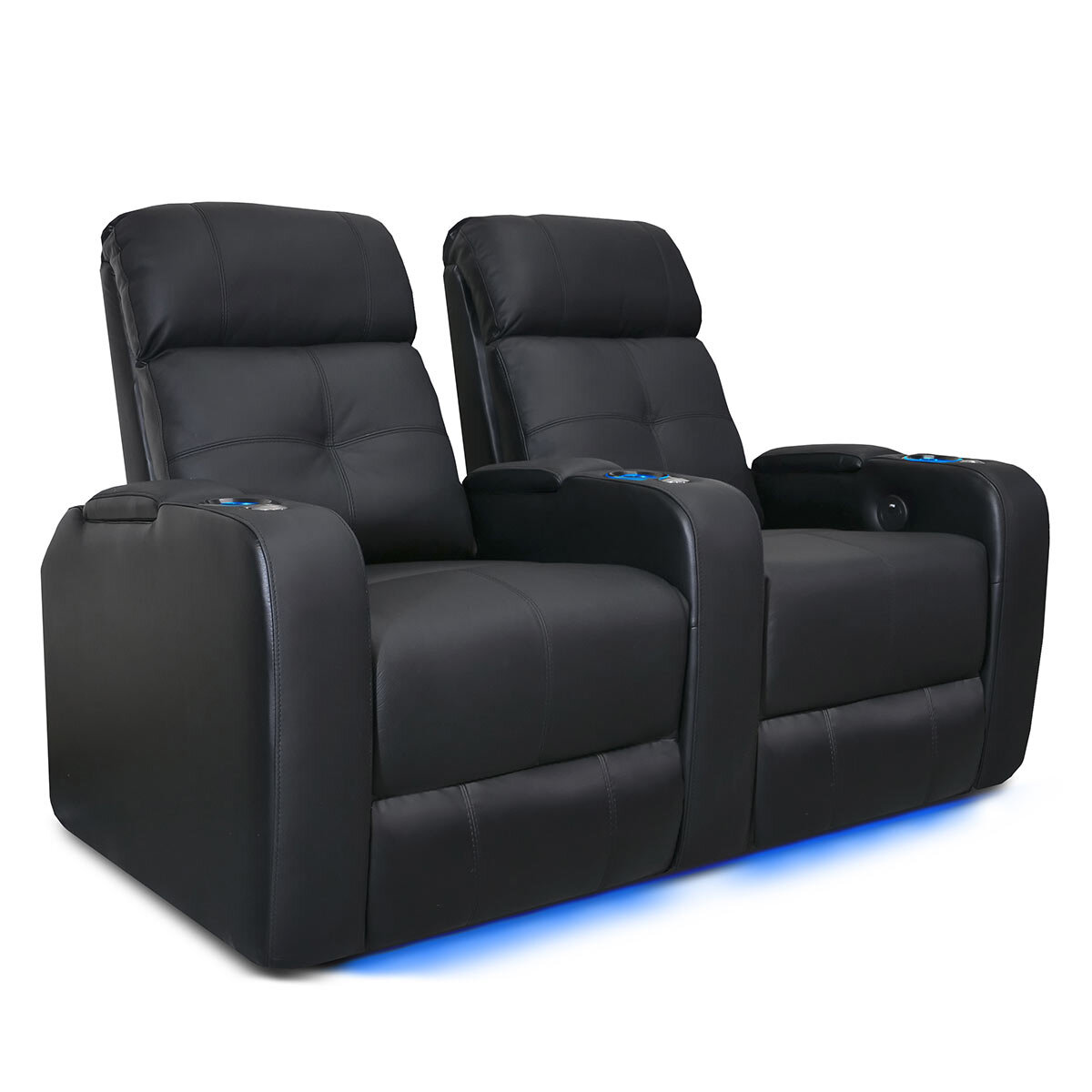 Valencia Home Theatre Seating Verona Row of 2 Chairs, Black